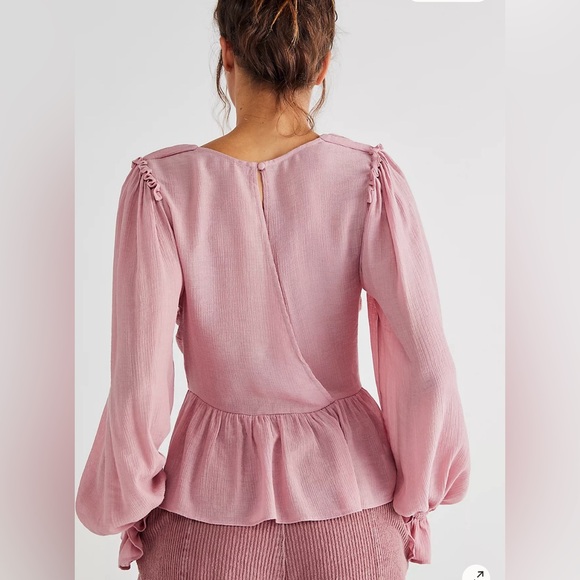 NWT Free People Daia Sheer Balloon Sleeve Top Sz Small - Picture 2 of 8